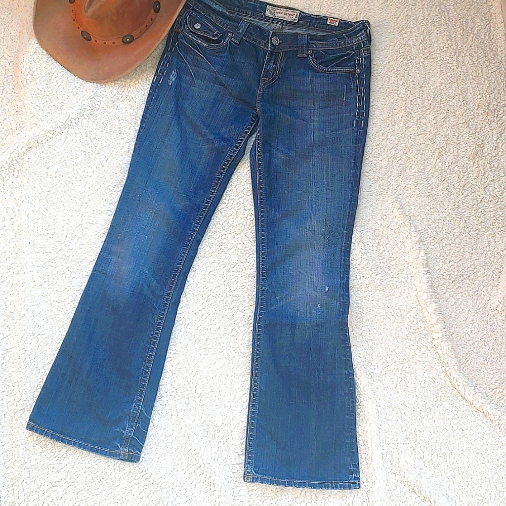 MEK Denim Singapore Distressed Bootcut Jeans - Picture 7 of 9